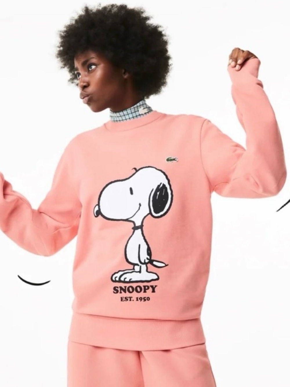 Lacoste x Peanuts Unisex Snoopy Sweatshirt Linited Edition Size Large